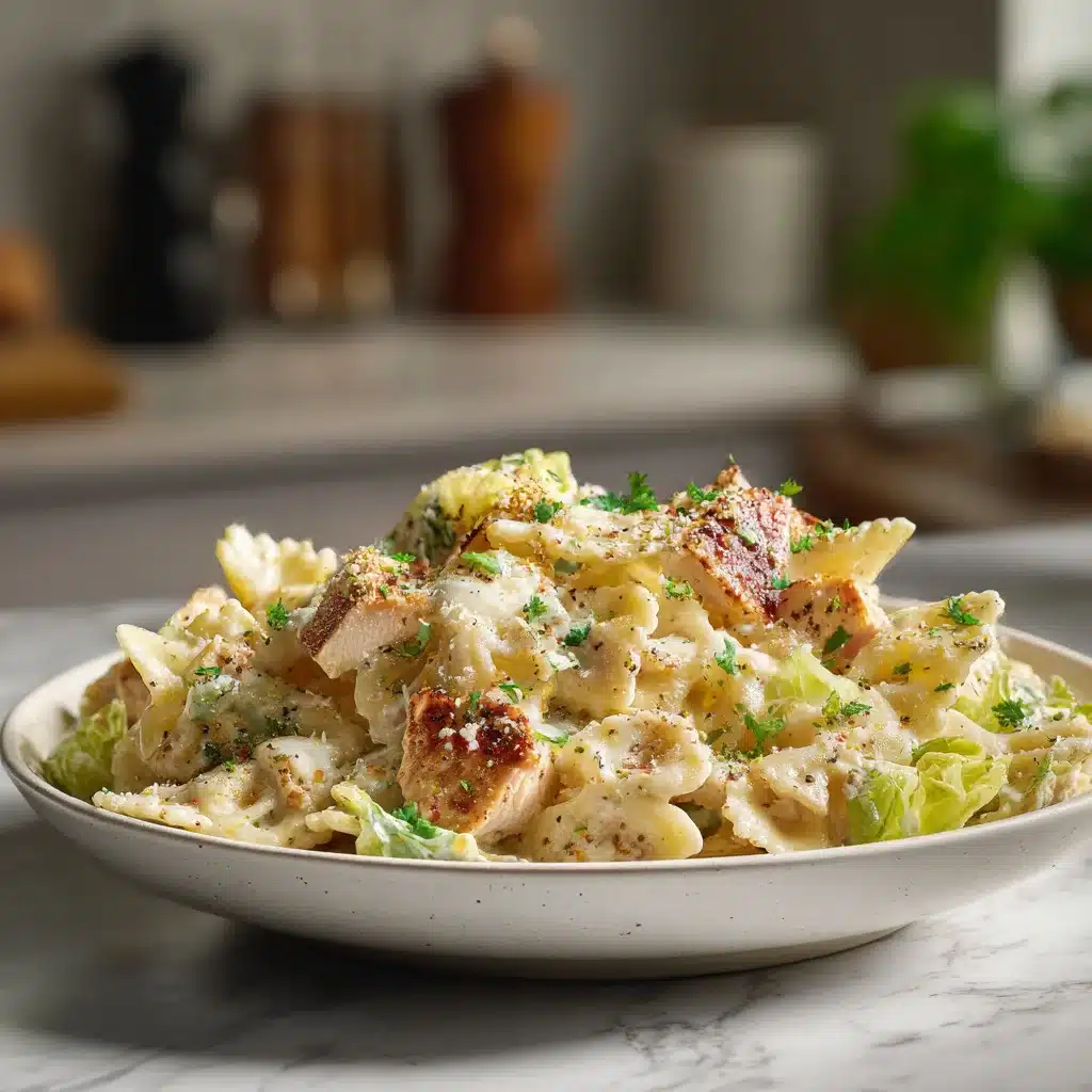 Salade de pâtes César au poulet : Recette gourmande