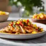Poulet miel citron vert et salsa de mangue fraîche