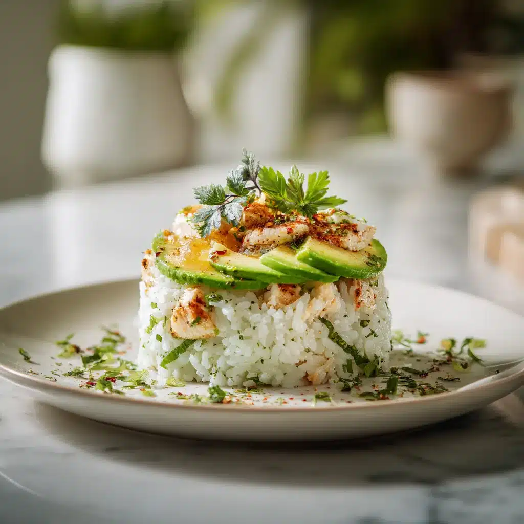 Honey Lime Chicken & Avocado Rice Stack : Recette Complète