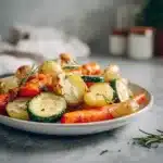 Pommes de Terre, Carottes et Courgettes Rôties à l'Ail et aux Herbes