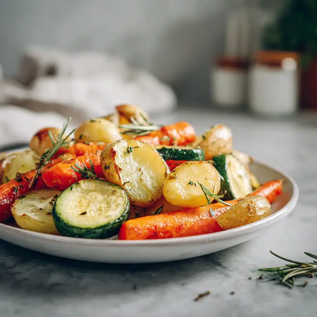 Pommes de Terre, Carottes et Courgettes Rôties à l'Ail et aux Herbes