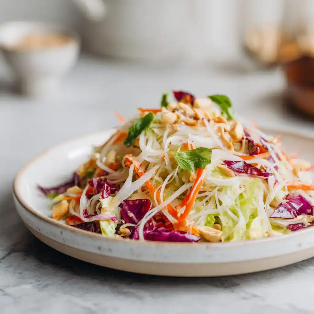 Salade de rouleaux de printemps à la sauce cacahuète