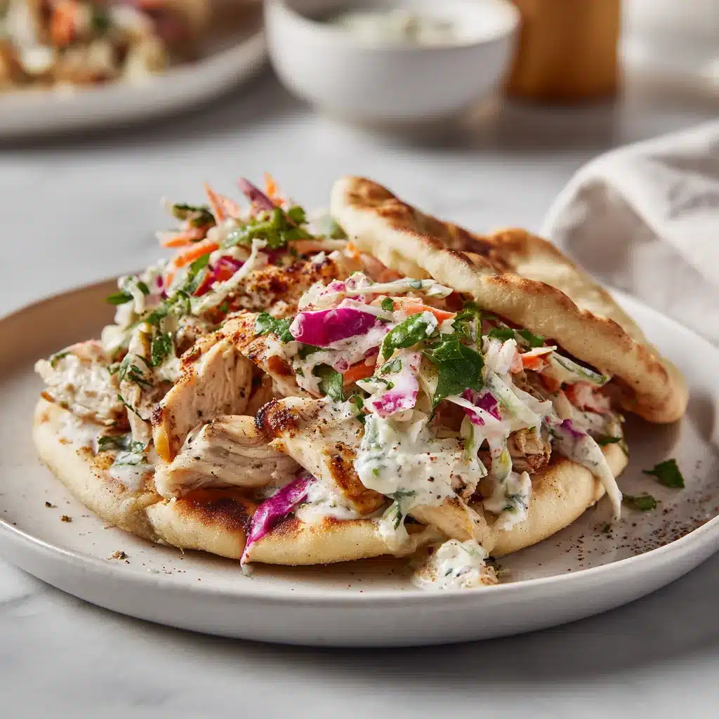 Sheet Pan Chicken Pitas with Herby Ranch Slaw
