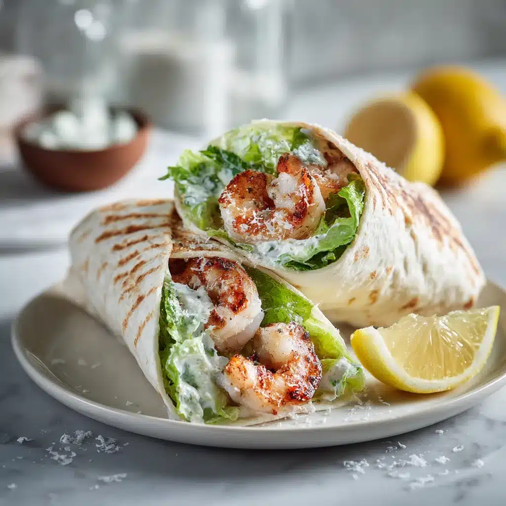 Wrap César aux crevettes grillées : recette facile et rapide
