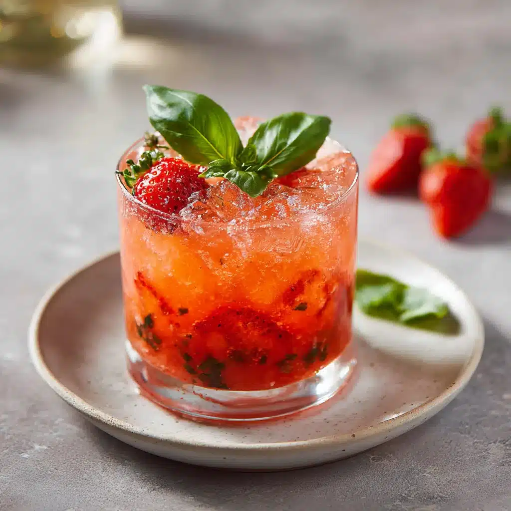 Refreshing Strawberry Basil Smash Cocktail sans alcool