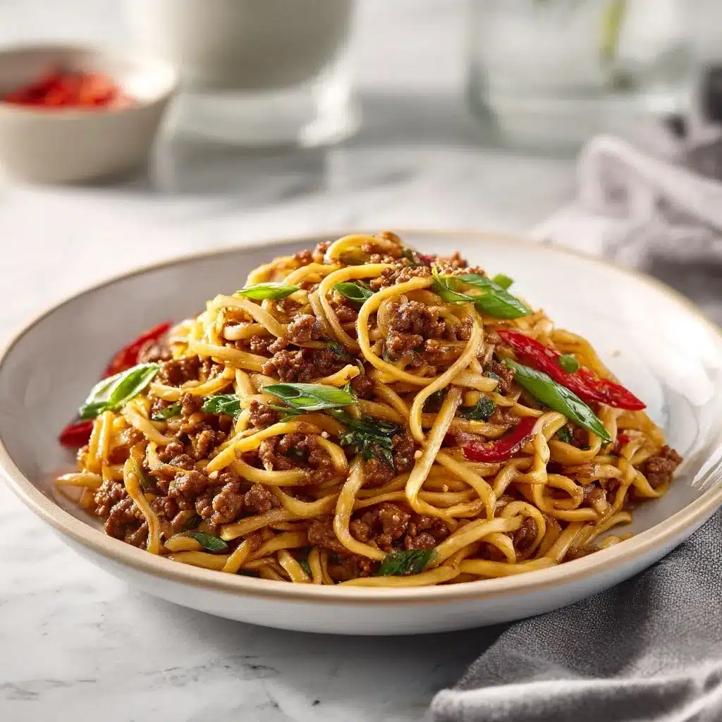 Nouilles au Boeuf Haché Mongol : Recette Rapide et Savoureuse