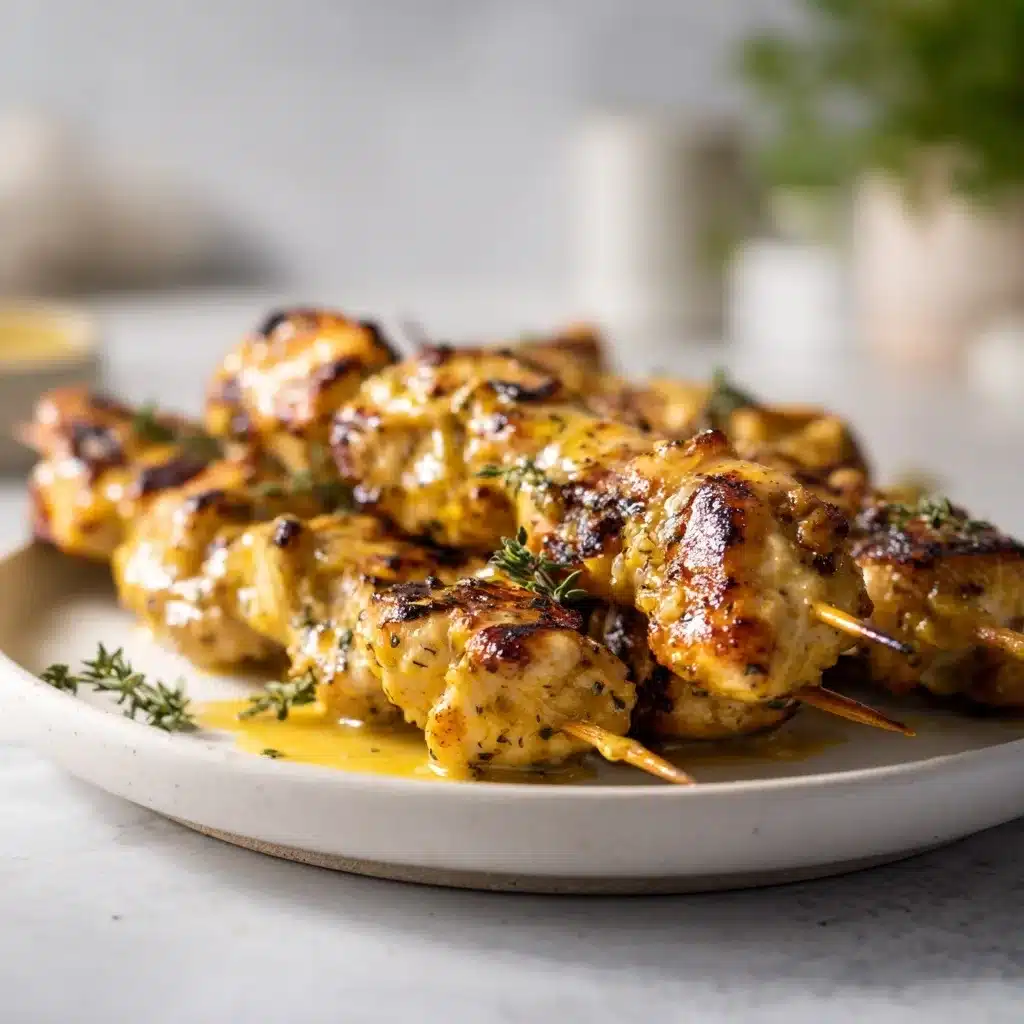 Brochettes de poulet miel et moutarde : recette facile au grill