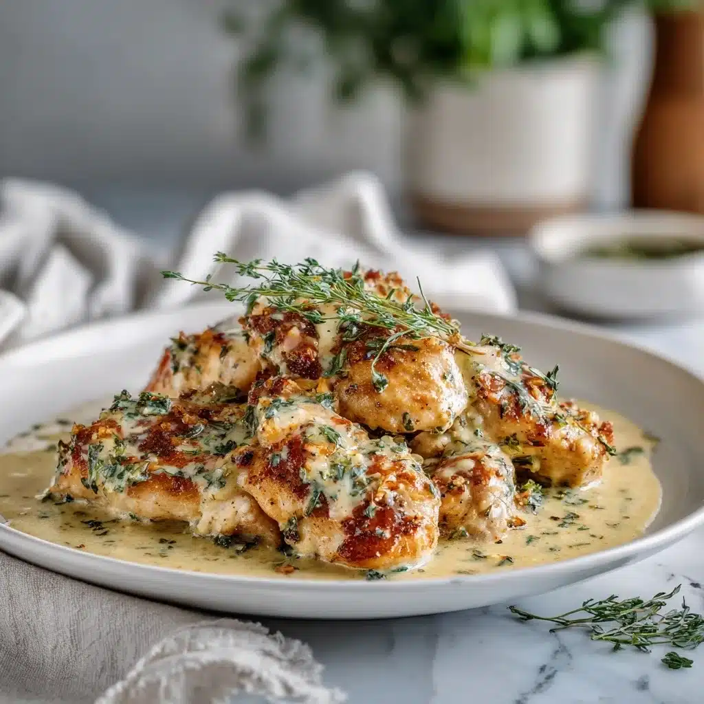 Poulet à la crème d'ail rapide à la poêle